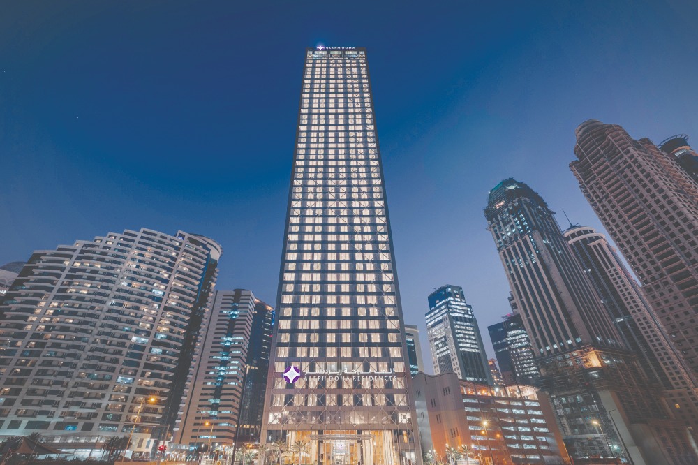 The newly opened iconic Aleph Doha Residences located in West Bay.