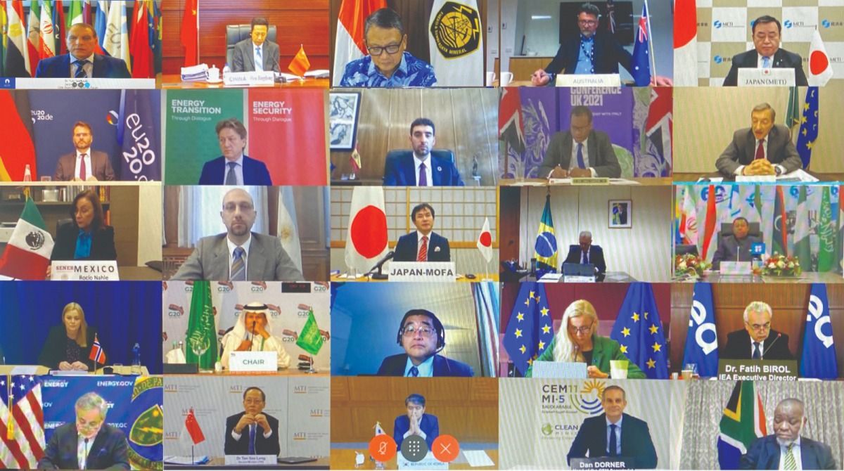 The Secretary-General of Gas Exporting Countries Forum (GECF), Yury Sentyurin, with ministers during the G20 Energy Ministerial Meeting held recently.