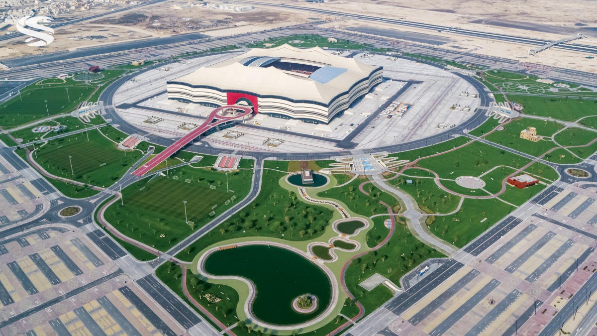 An aerial view of the new Al Bayt Stadium. Pictures: SC 