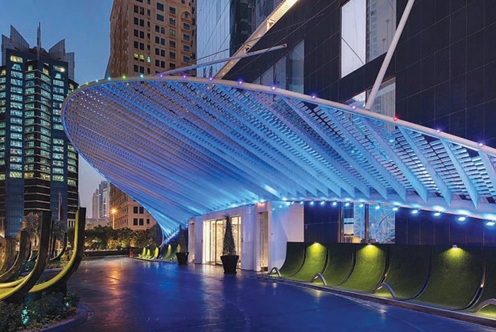 Exterior view of W Doha Hotel and Residences located in West Bay. 