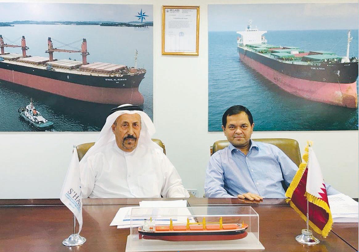 CMD of S’hail Shipping and Maritime Services, Mohamed Khalifa Al Sada (left), with the CEO of the company, Rajiv Pal.