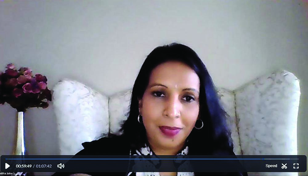 Global Chairman of the Board of Institute of Internal Auditors (IIA, 2020-21), Jenitha John.