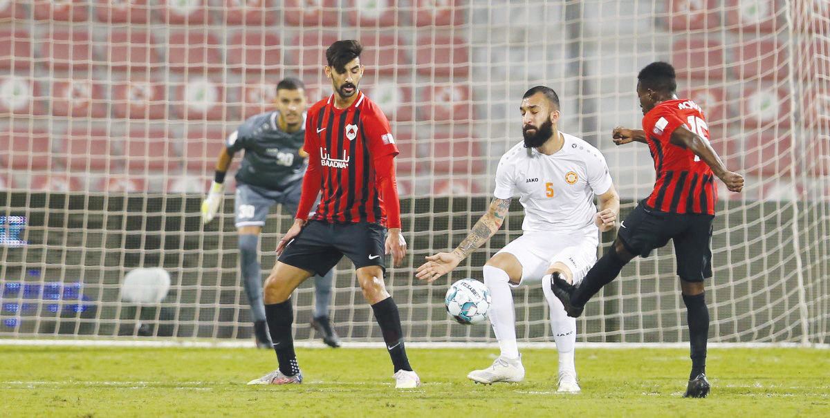 Al Rayyan and Umm Salal players in action during yesterday's match.
