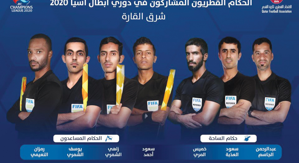 Qatar referees to officiate games in the AFC East Zone Champions League matches.