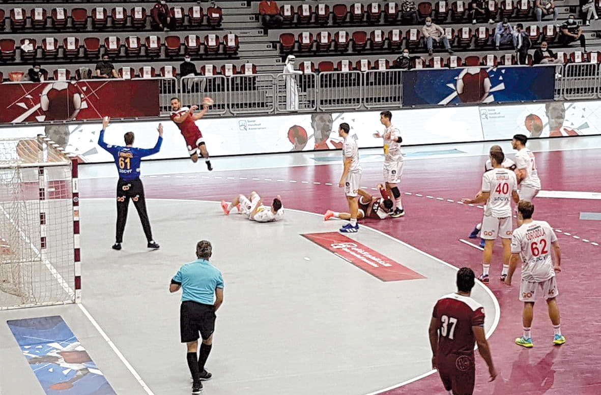 Action during yesterday's match.