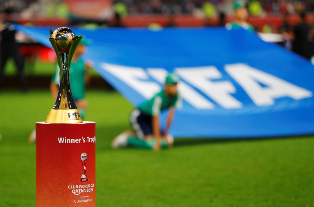 Khalifa International Stadium, Doha, Qatar - December 21, 2019 General view of the Club World Cup trophy before the match REUTERS/Ibraheem Al Omari/File Photo