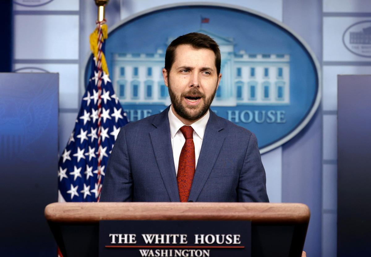U.S. National Economic Council Director Brian Deese addresses reporters at the top of the daily press briefing at the White House in Washington, U.S. January 22, 2021. REUTERS/Jonathan Ernst
