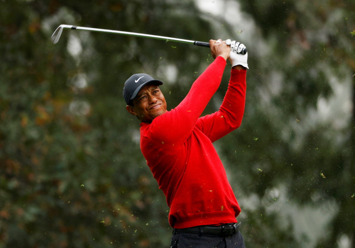 FILE PHOTO: Golf - The Masters - Augusta National Golf Club - Augusta, Georgia, U.S. - November 15, 2020 Tiger Woods of the U.S. on the 4th hole during the final round REUTERS/Mike Segar/File Photo
