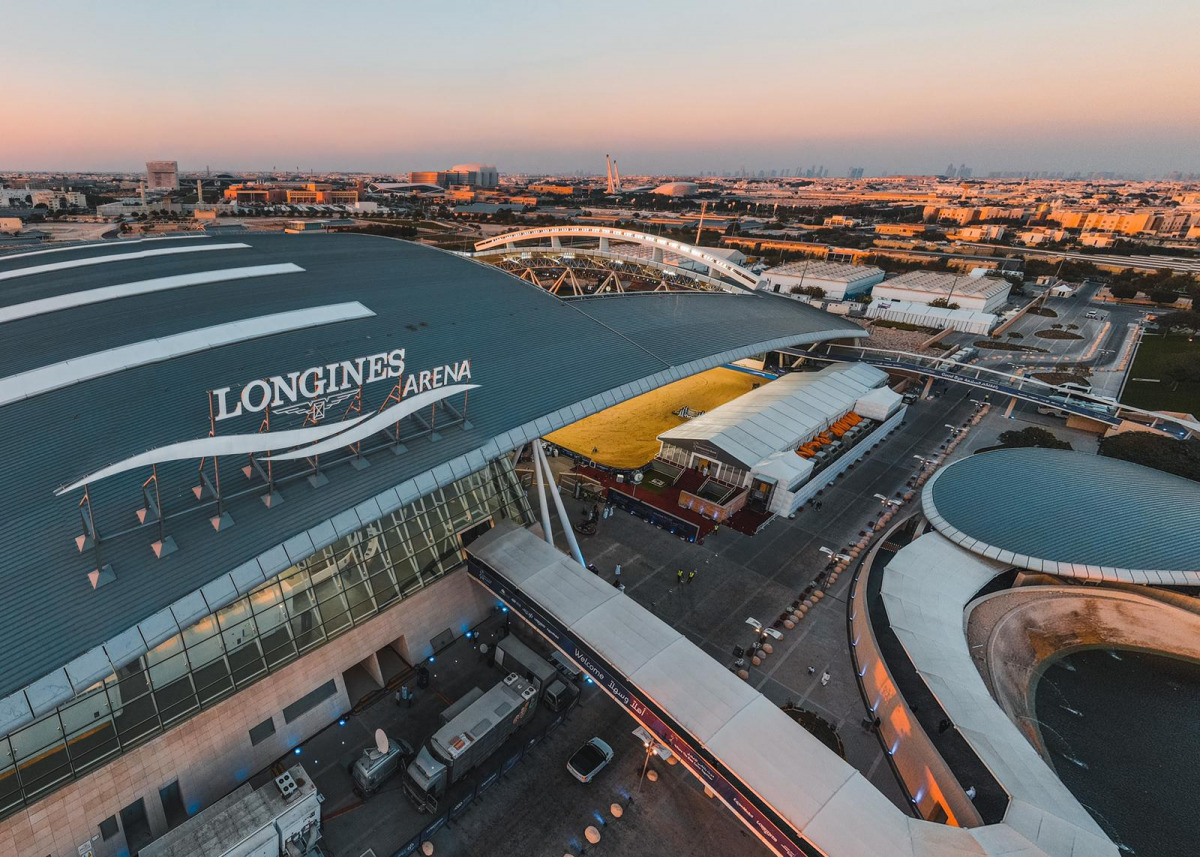 General aerial views of the iconic Longines Arena at Al Shaqab, photographed by Azzam Al Manna. The Longines Arena at Al Shaqab will host the opening round of the Longines Global Champions Tour (LGCT) from March 4 to 6.