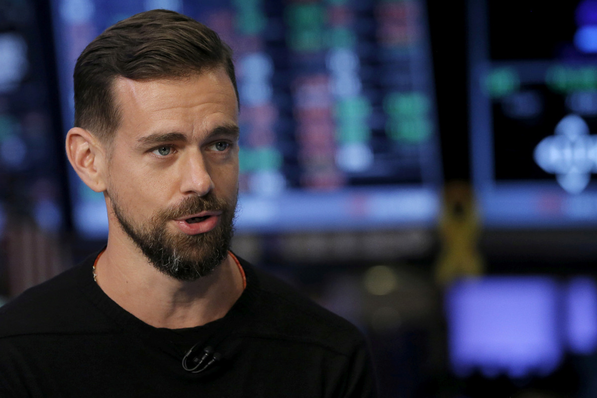 FILE PHOTO: Jack Dorsey, CEO of Square and CEO of Twitter, speaks during an interview November 19, 2015. REUTERS/Lucas Jackson/Files/File Photo
