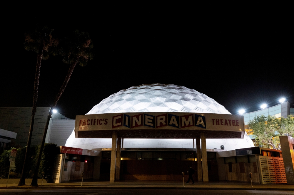 The Pacific Theatre's Cinerama Dome is pictured during the outbreak of the coronavirus disease (COVID-19), in Los Angeles, California, U.S., June 29, 2020. REUTERS/Mario Anzuoni/File Photo