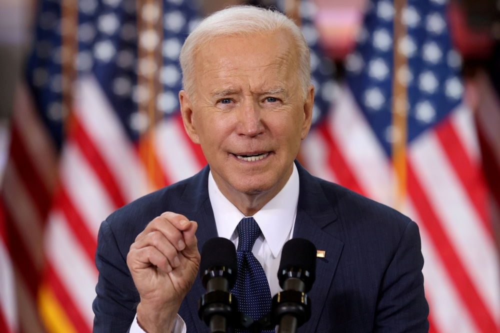 File photo: U.S. President Joe Biden speaks about his $2 trillion infrastructure plan during an event to tout the plan at Carpenters Pittsburgh Training Center in Pittsburgh, Pennsylvania, U.S., March 31, 2021. Reuters/Jonathan Ernst/File Photo