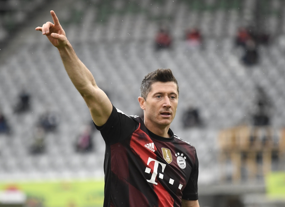 Bayern Munich's Robert Lewandowski. REUTERS/Thomas Kienzle
