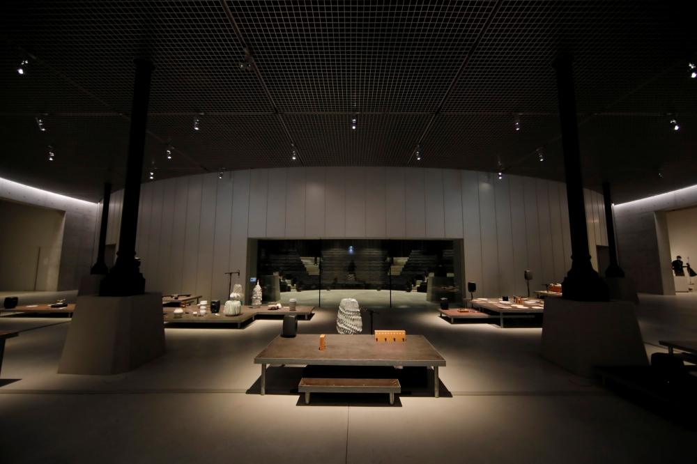 A view shows the ceramic musical sculptures by Tarek Atoui displayed in the Studio at the Bourse de Commerce - Pinault Collection contemporary art museum in Paris, France, May 14, 2021. Picture taken May 14, 2021. Reuters/Sarah Meyssonnier