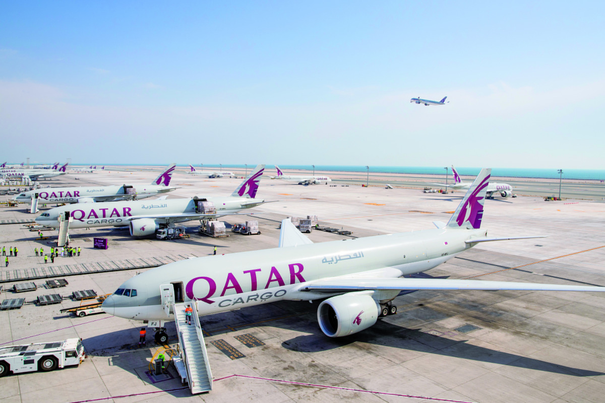 A view of Qatar Airways Cargo fleet.