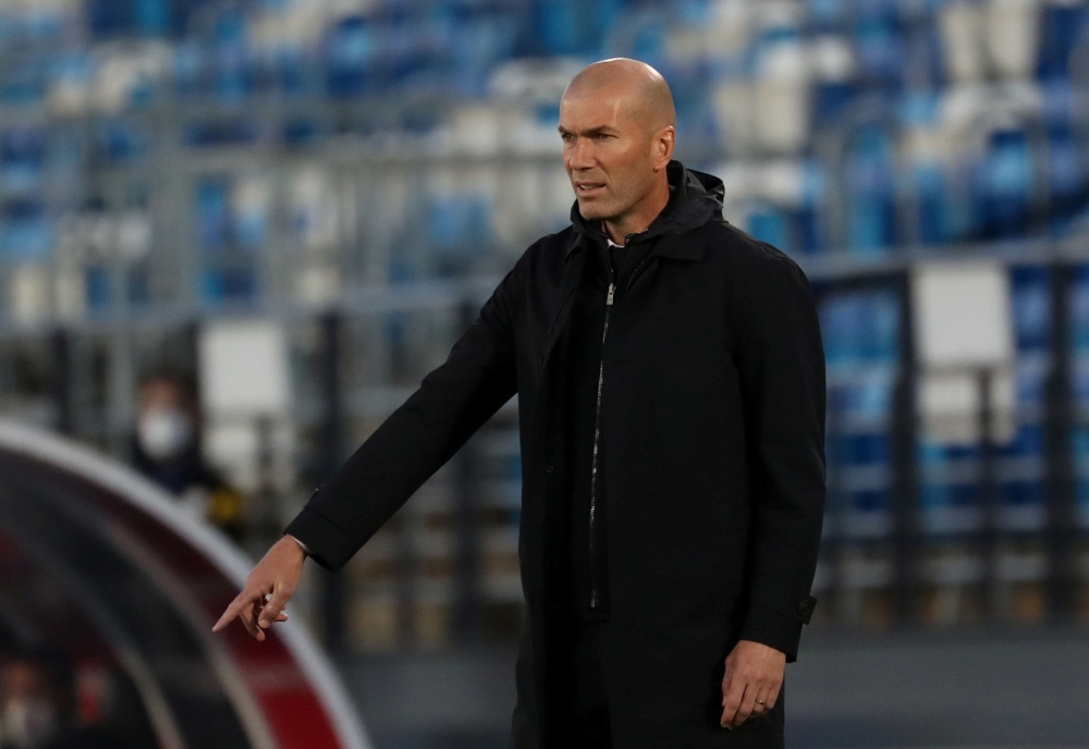Real Madrid coach Zinedine Zidane during the match REUTERS/Susana Vera/File Photo