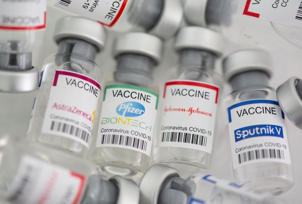 Vials labelled 