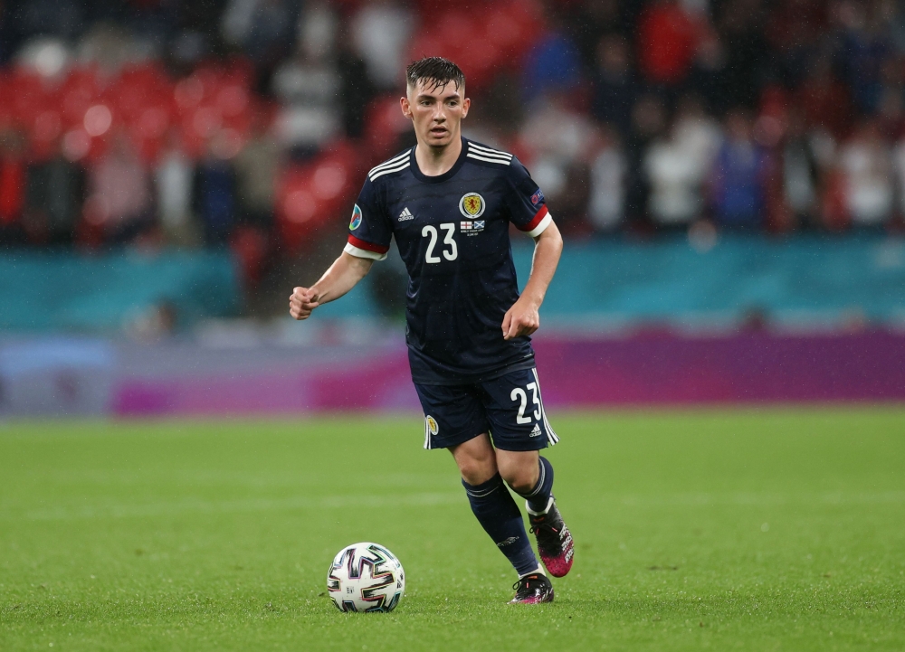 June 18, 2021 Picture taken June 18, 2021 Scotland's Billy Gilmour in action Pool via REUTERS/Carl Recine