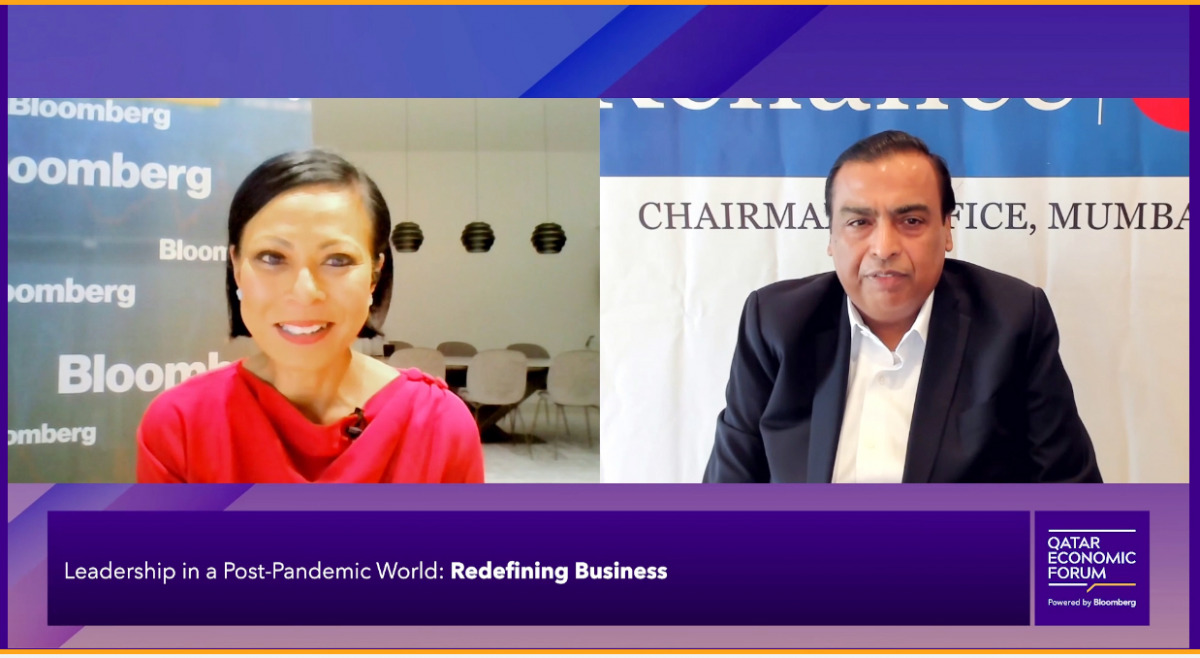 Mukesh Ambani, Chairman and Managing Director, Reliance Industries Limited in conversation with Bloomberg Television’s Haslinda Amin.