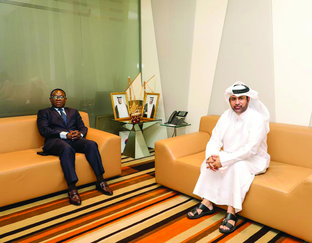 General Manager of the Cultural Village Foundation, Professor Dr. Khalid bin Ibrahim Al Sulaiti with Ambassador of Ghana to Qatar H E Dr. Emmanuel Enos at Katara.