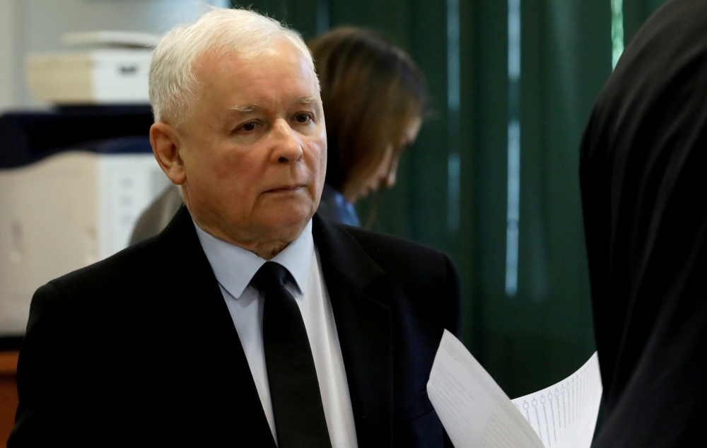 Jaroslaw Kaczynski, leader of the ruling Law and Justice (PiS) party, attends a vote during parliamentary elections at a polling station in Warsaw, Poland, October 13, 2019. Reuters/Kacper Pempel/File Photo/File Photo