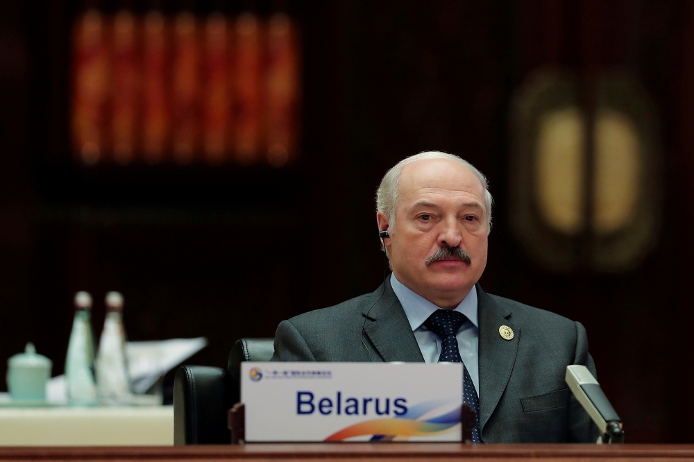 FILE PHOTO: Belarus President Alexander Lukashenko attends the Roundtable Summit Phase One Sessions of Belt and Road Forum at the International Conference Center in Yanqi Lake on May 15, 2017 in Beijing, China. REUTERS/Lintao Zhang