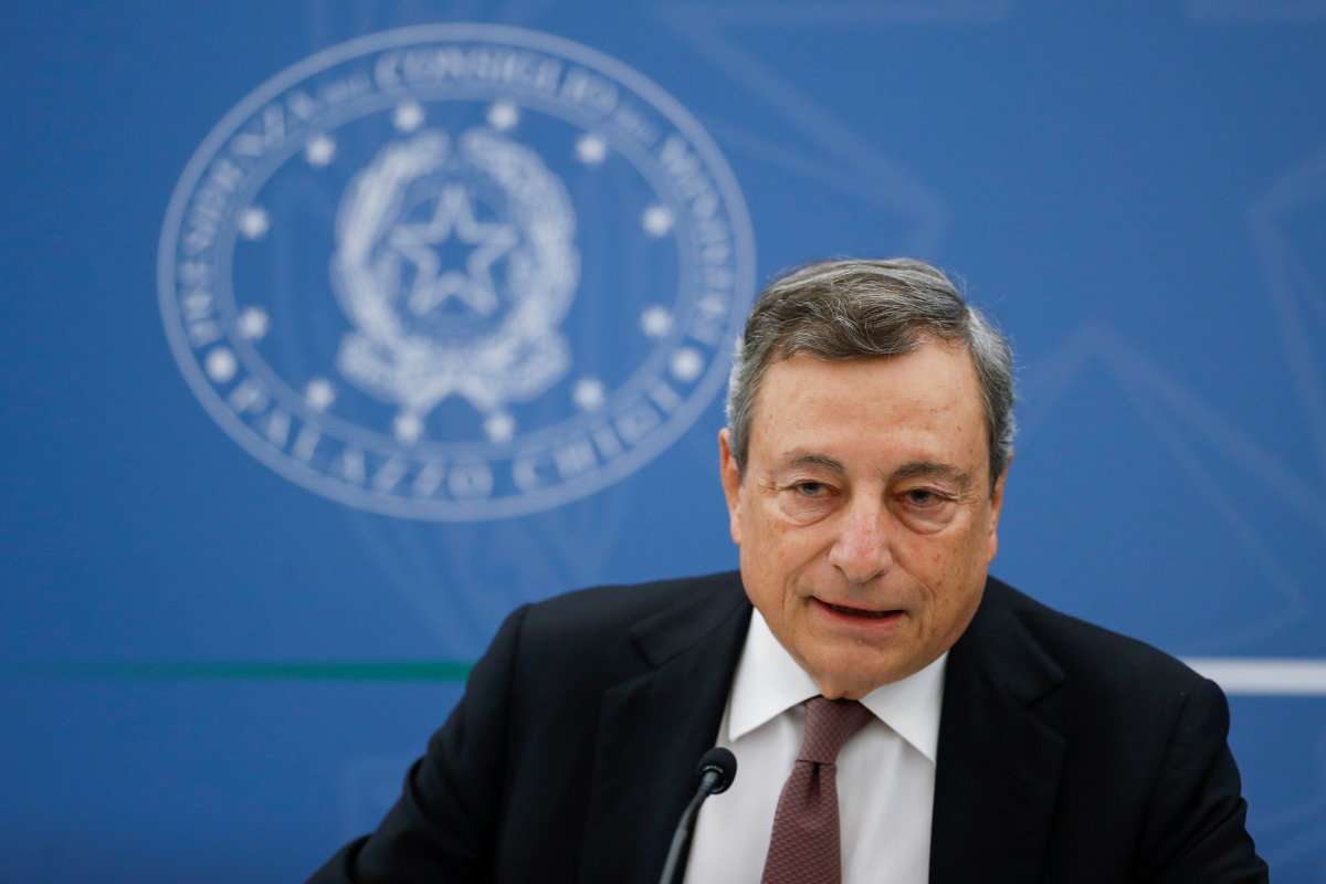 Italy's Prime Minister, Mario Draghi in Rome, Italy, September 29, 2021. REUTERS/Yara Nardi
