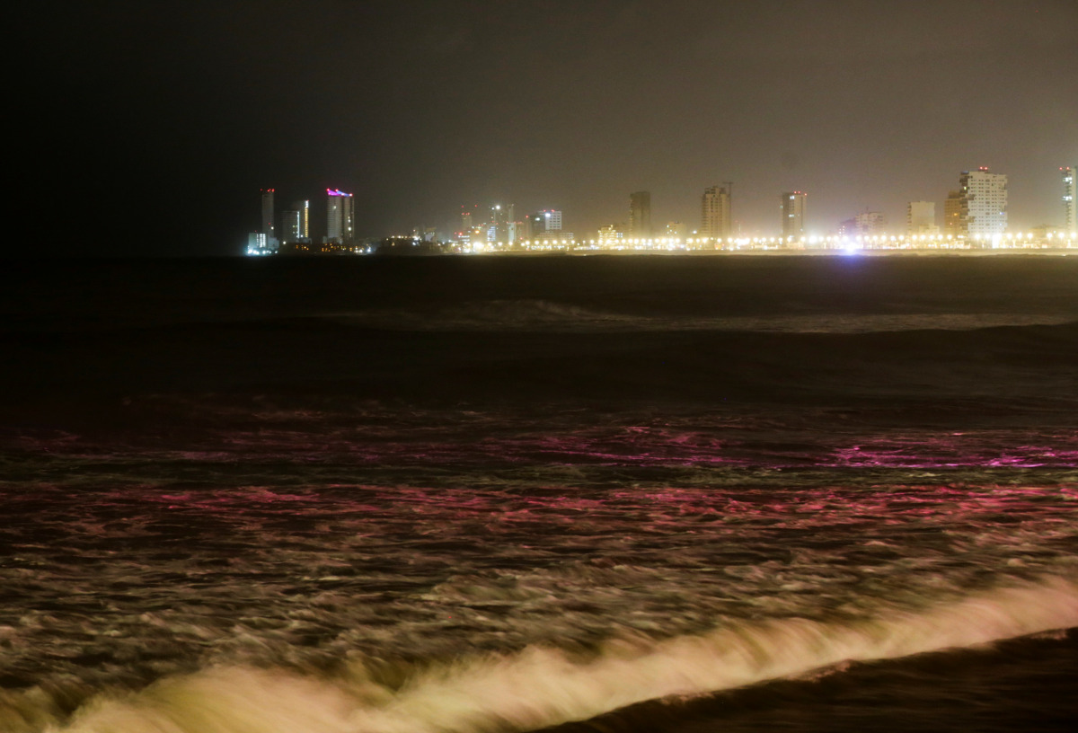Waves break along the Malecon as storm Pamela approaches the Pacific coast resort, in Mazatlan, Mexico October 12, 2021. REUTERS/Daniel Becerril
