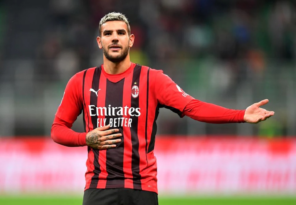 September 22, 2021 AC Milan's Theo Hernandez celebrates scoring their second goal REUTERS/Daniele Mascolo