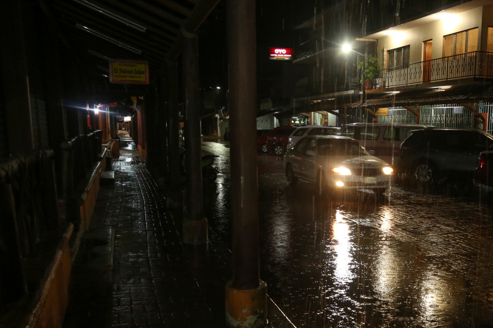 A street is pictured as Hurricane Rick unleashed rain and wind on parts of Mexico's Pacific coast late on Sunday, near Acapulco, in Zihuatanejo, in Guerrero state, Mexico October 24, 2021. REUTERS/Javier Verdin