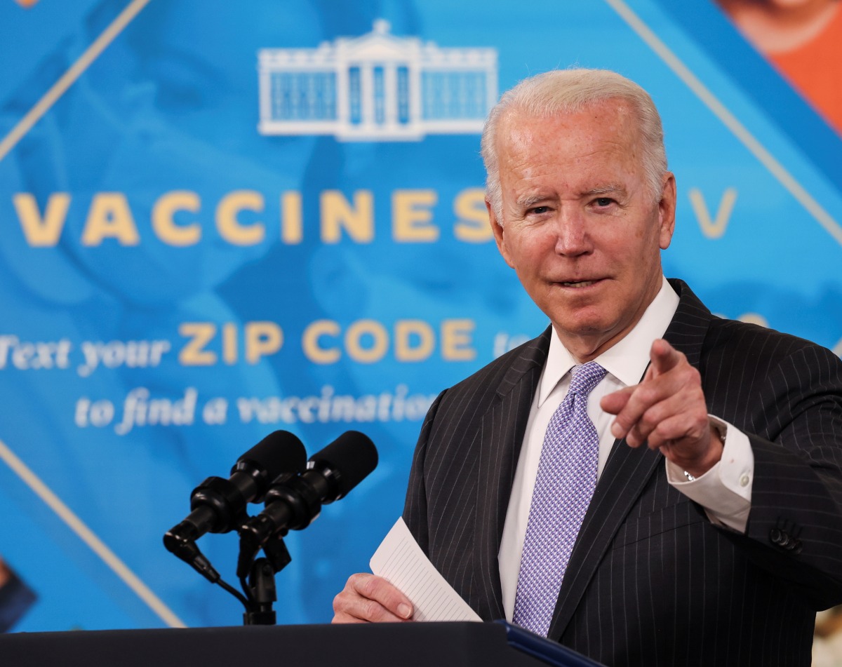 U.S. President Joe Biden during a speech in the Eisenhower Executive Office Building’s South Court Auditorium at the White House in Washington, U.S., November 3, 2021. REUTERS/Evelyn Hockstein
