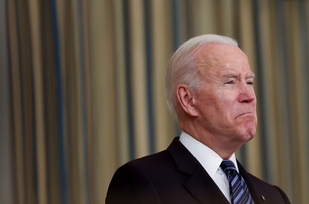 File photo: U.S. President Joe Biden delivers remarks on the October jobs report at the White House in Washington, D.C., U.S., November 5, 2021. Reuters/Evelyn Hockstein/File Photo
 