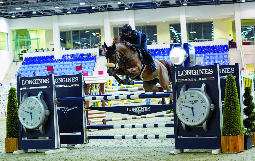 Saeed Nasser Al Qadi in action astride Electra B.