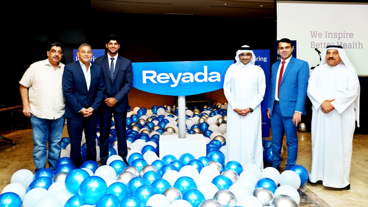 Reyada Healthcare Chairman Sheikh Jassim bin Mohamed bin Hamad Al Thani; Managing Director Jamsheer Hamza and Executive Director Dr. Abdul Kalam along with other dignitaries during the unveiling of new brand identity, yesterday.