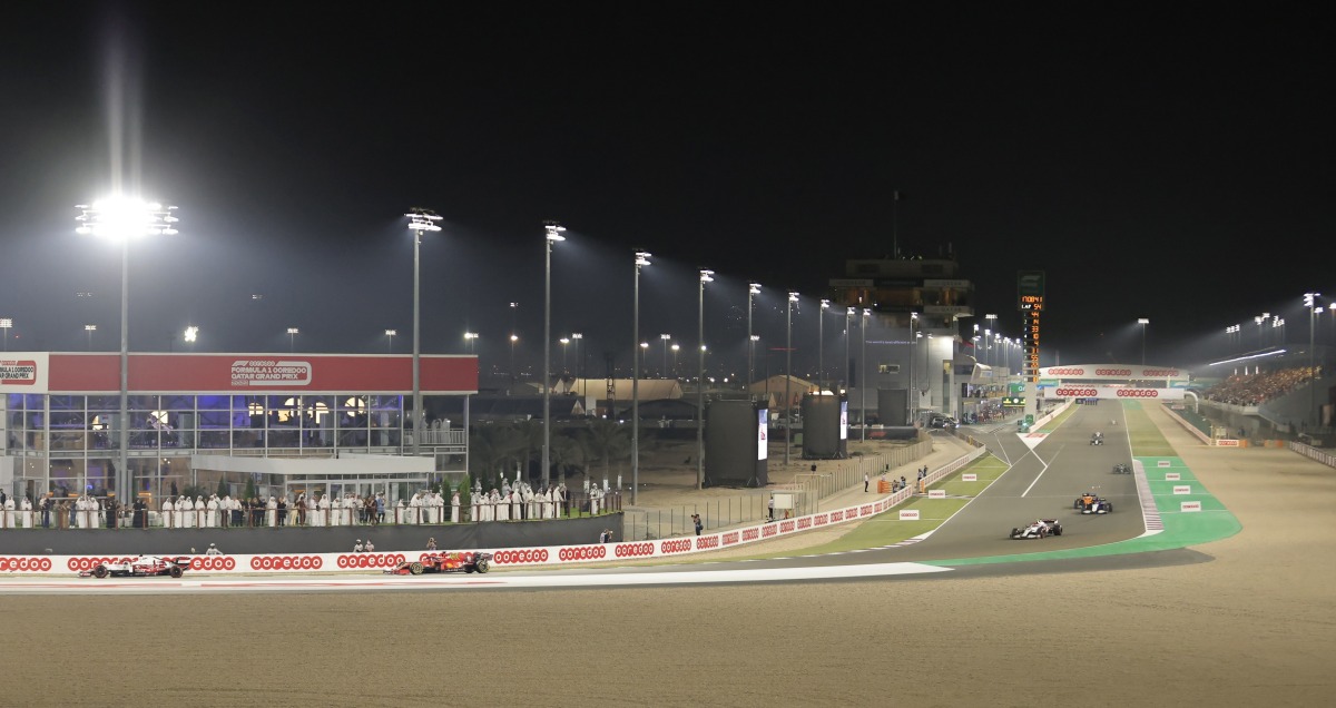 A general view of the Losail International Circuit during the Formula One Ooredoo Qatar Grand Prix on Sunday.