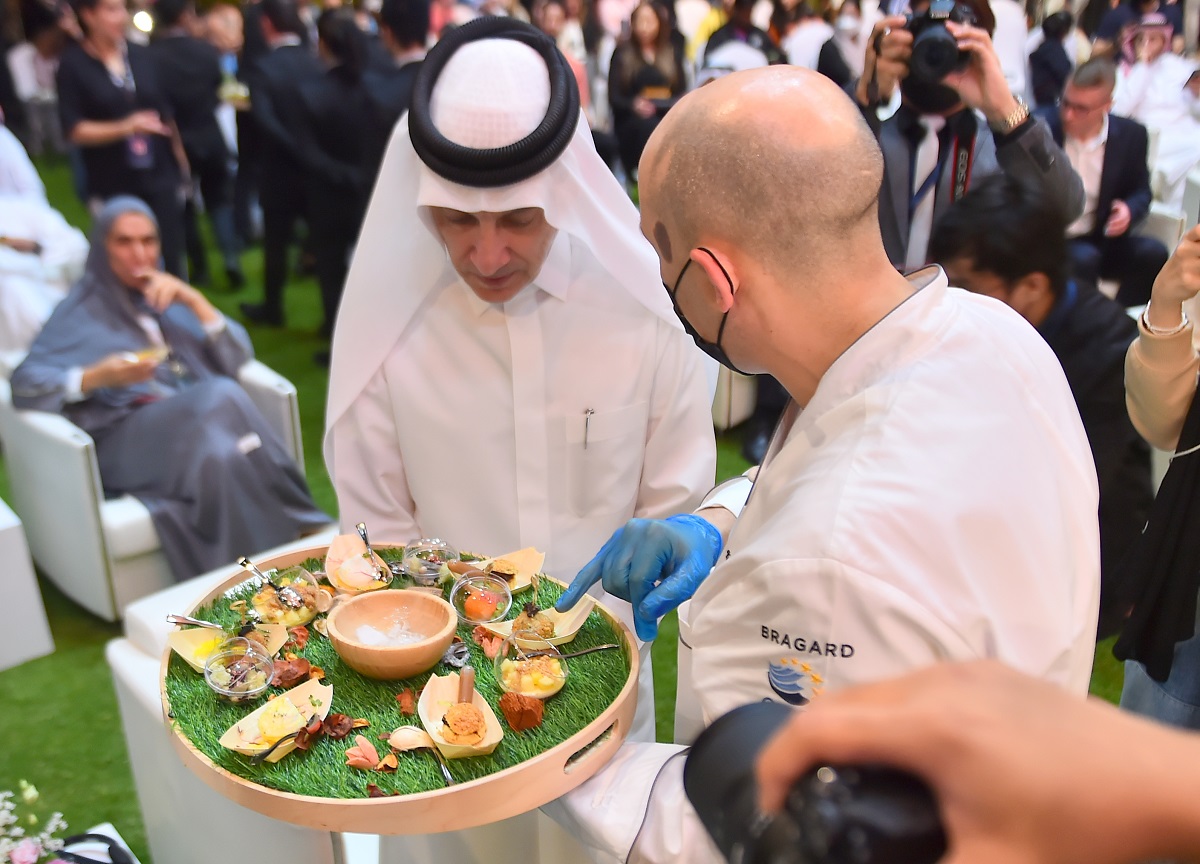 Qatar Airways Group Chief Executive and Chairman of Qatar Tourism H E Akbar at the opening of the 11th edition of Qatar International Food Festival, at Al Bidda Park, yesterday. All pictures by Abdul Basit / The Peninsula  