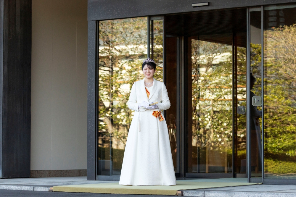 Japan's Princess Aiko greets the press on the occasion of her coming-of-age at the Imperial Palace Tokyo, Japan December 5, 2021. Yuichi Yamazaki/Pool via Reuters