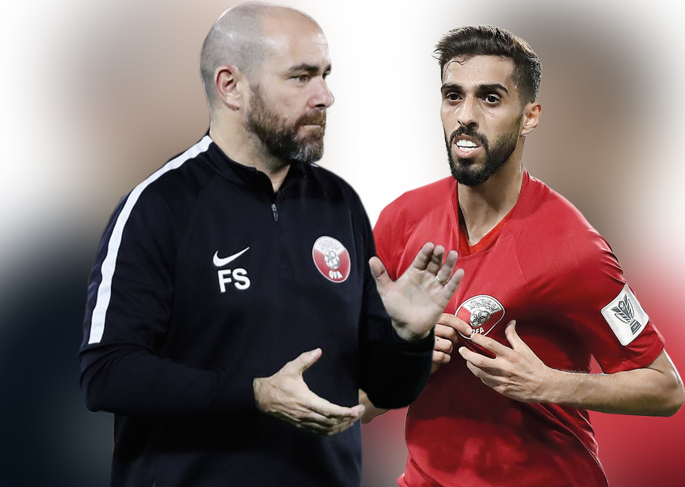 Left: Qatar coach, Felix Sanchez. Right: Qatar captain, Hassan Al Haydos 