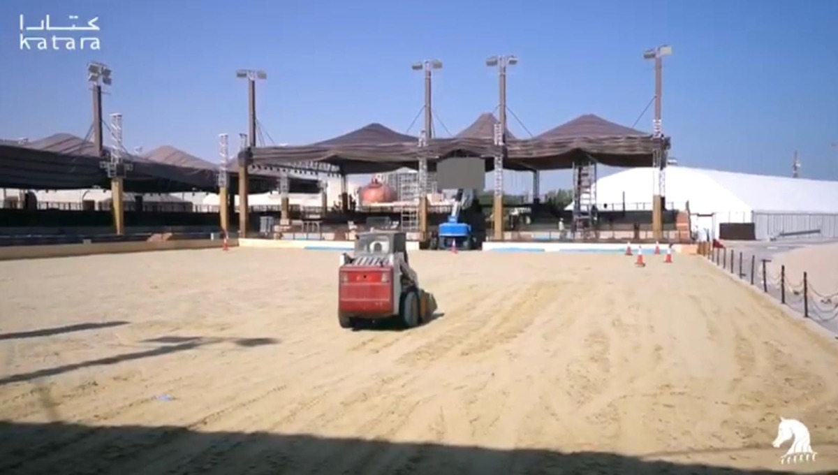Preparations for the horse paddock at Katara.