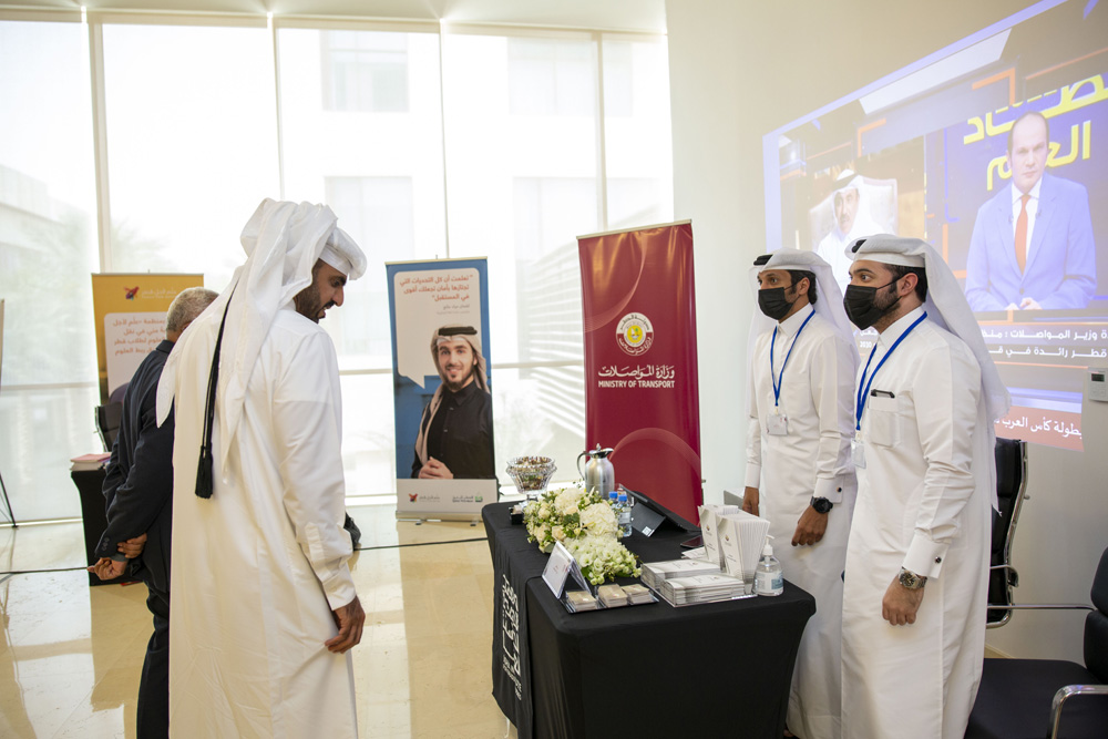 People visiting the career fair.