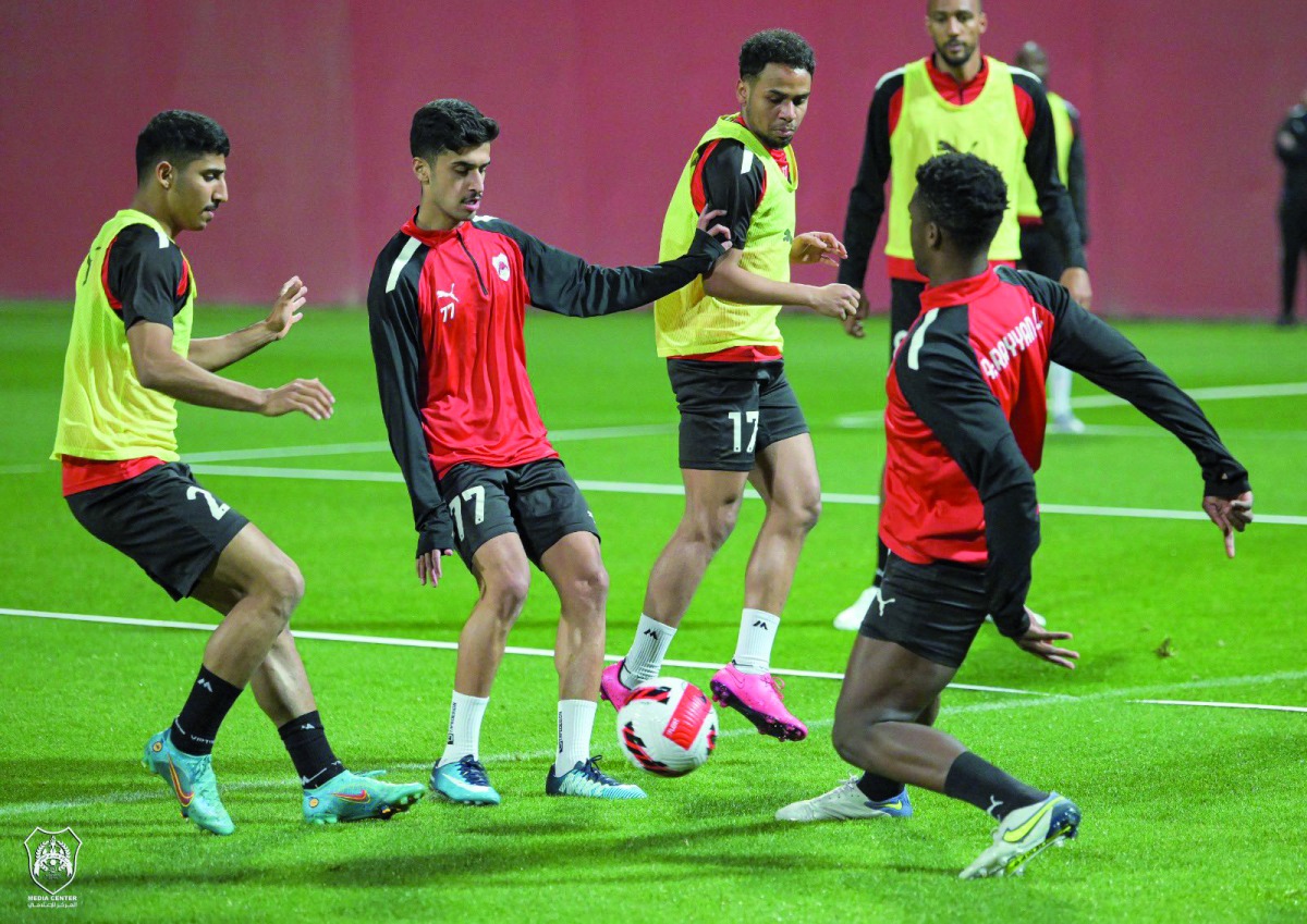 Al Rayyan players during a training session.