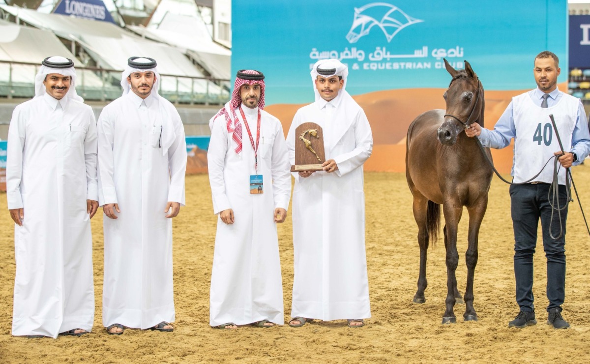 Deputy Manager of Arabian Horse Show Department at QREC, Saad Al Kubisi, with the connection of Al Jadaa Al Ammar.