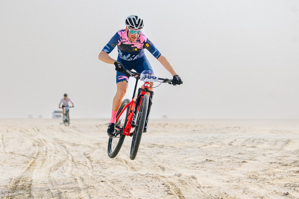 Slovenian Gregor Sikosek on his way to winning the Al Adaid Desert Challenge.