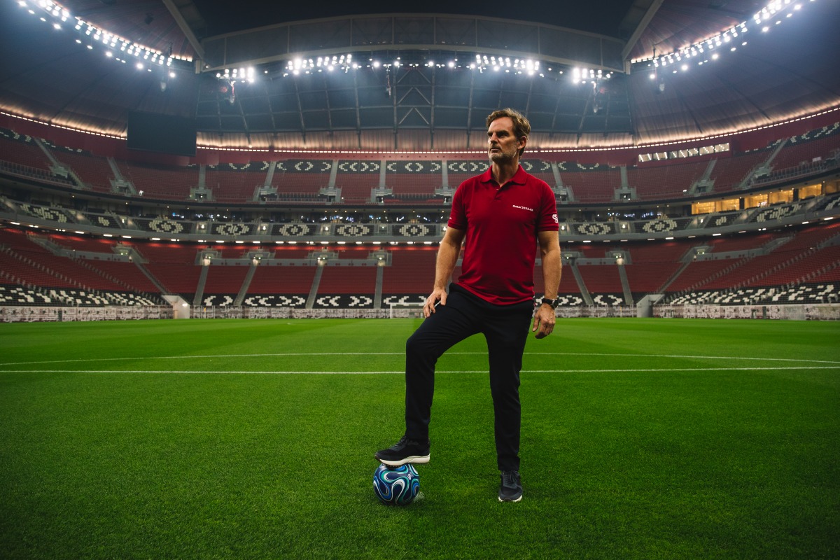 Dutch football legend, Qatar Legacy Ambassador Ronald de Boer at Ahmad Bin Ali Stadium.