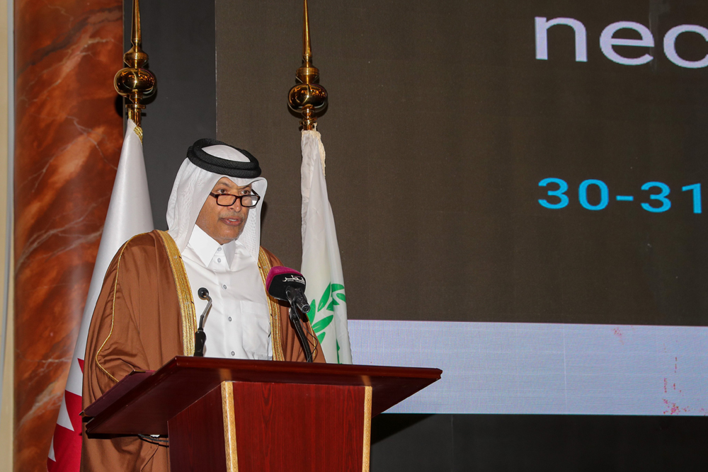 Shura Council Speaker H E Hassan bin Abdullah Al Ghanim speaking during the African Parliamentary Conference in Doha, yesterday.