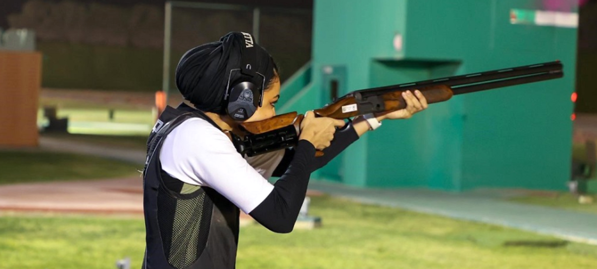 A shooter in action at the Nishan Vodafone Ramadan Tournament.