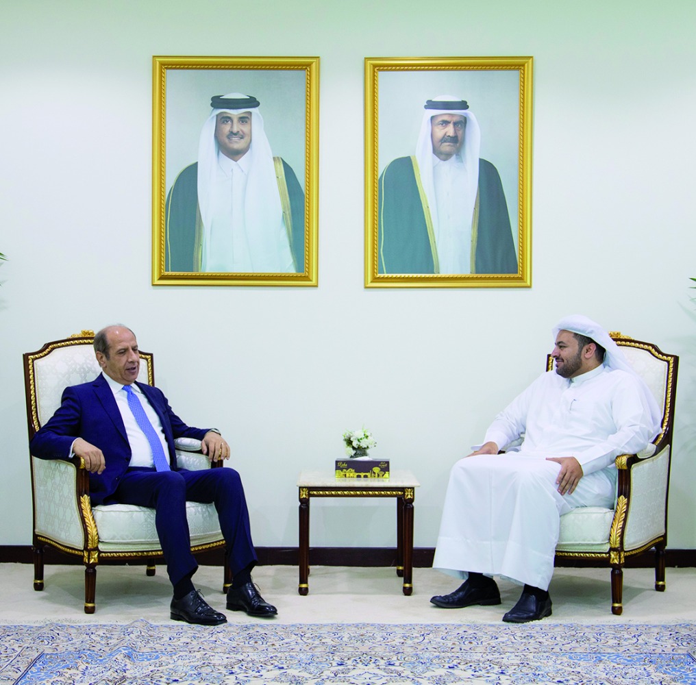 Assistant Foreign Minister for Regional Affairs H E Dr. Mohammed bin Abdulaziz bin Saleh Al Khulaifi meeting Ambassador of Jordan 
H E Zaid Mufleh Al Lawzi yesterday. 