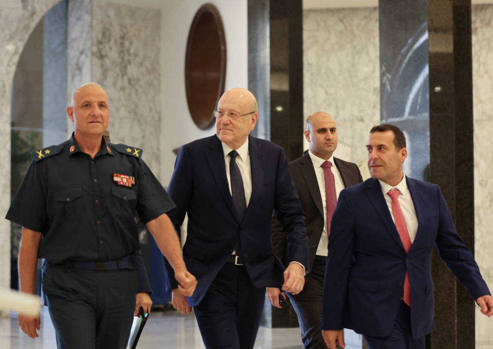 Lebanon's caretaker Prime Minister Najib Mikati arrives at the presidential palace in Baabda, Lebanon June 23, 2022. REUTERS/Mohamed Azakir