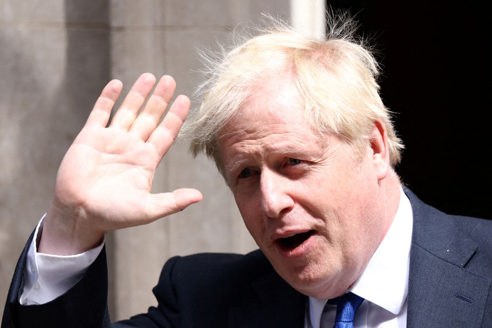 British Prime Minister Boris Johnson walks at Downing Street in London, Britain July 6, 2022. REUTERS/Henry Nicholls