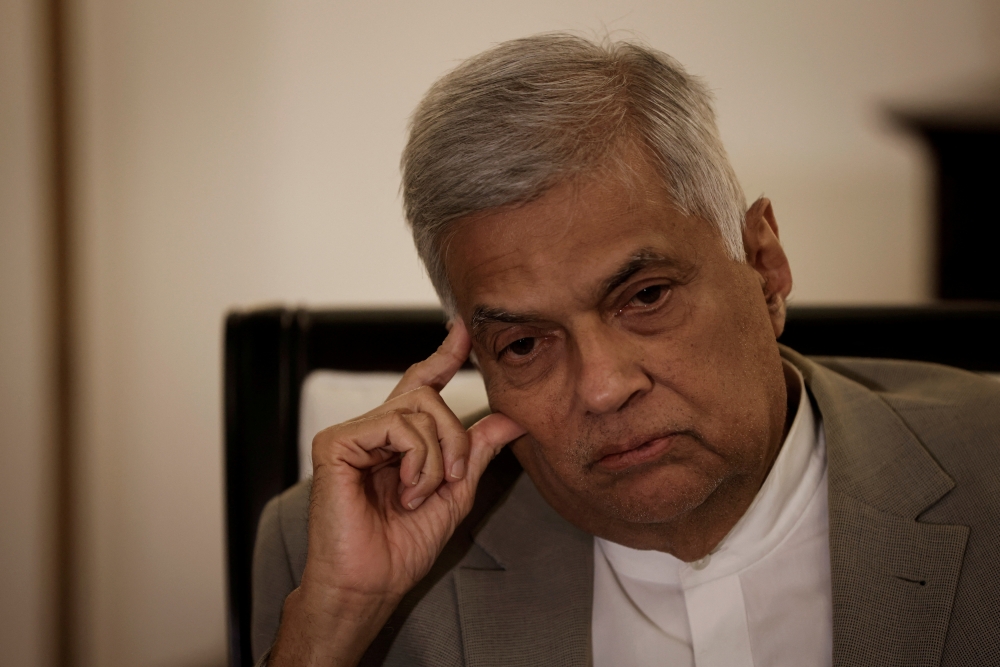 Sri Lanka’s Interim President Ranil Wickremesinghe (REUTERS/Adnan Abidi/File Photo)